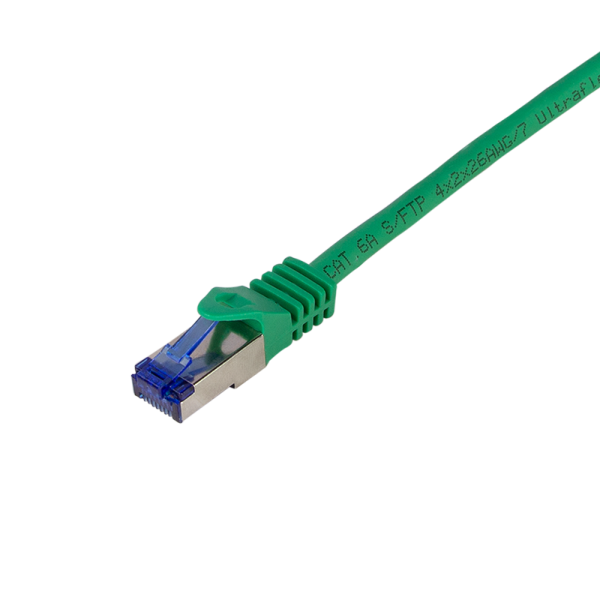 Patch cable Cat.6A S/FTP Ultraflex 3P/GHMT certified, green 2.0m