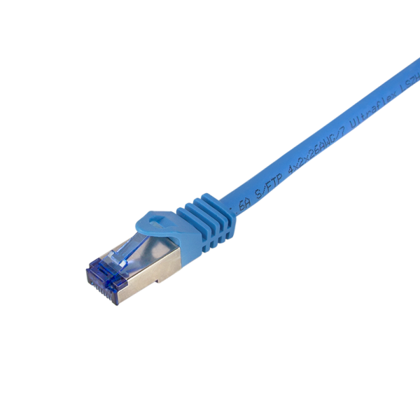 Patch cable Cat.6A S/FTP Ultraflex 3P/GHMT certified, blue 1.5m