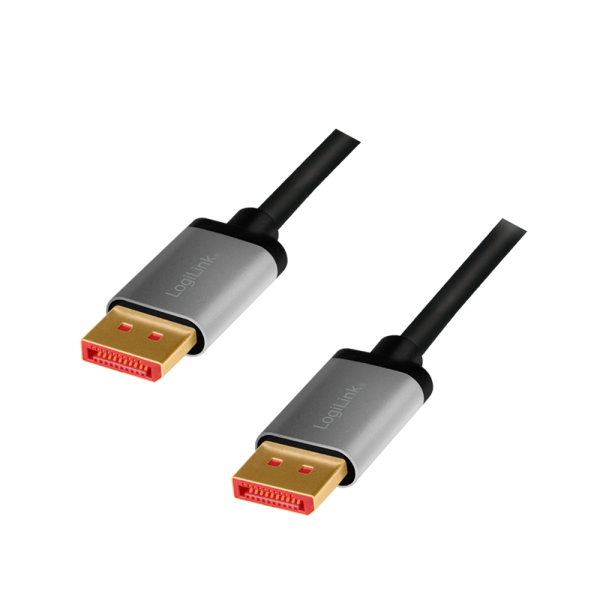 DisplayPort-Kabel, DP/M zu DP/M, 8K/60 Hz, Alu, schwarz/grau, 1 m