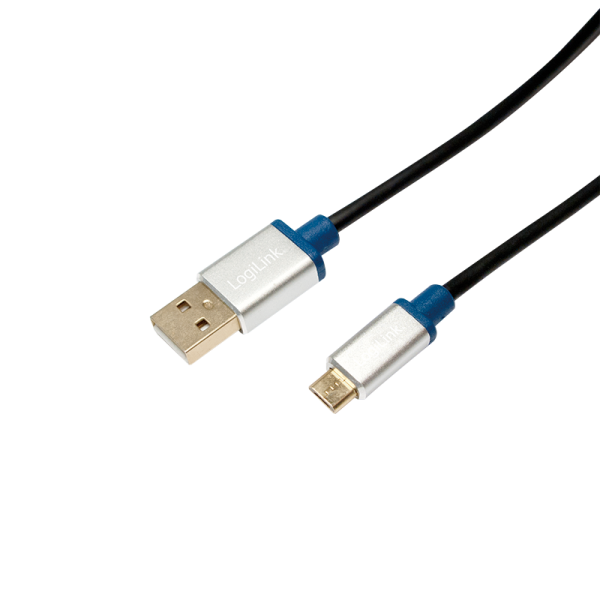 Premium USB 2.0 Verbindungskabel, USB-A Stecker auf Micro-B Stecker, 1,5m