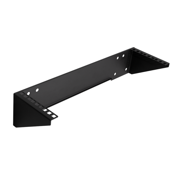 19" Vertical wall mount bracket / Under desk mount, 3U, black
