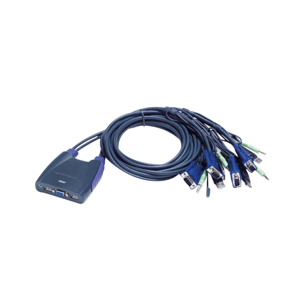 Kabel-KVM-Switch 4-Port USB VGA KVM mit Audio