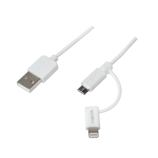 USB auf Micro USB Sync- und Ladekabel mit Lightning Adapter, 1m