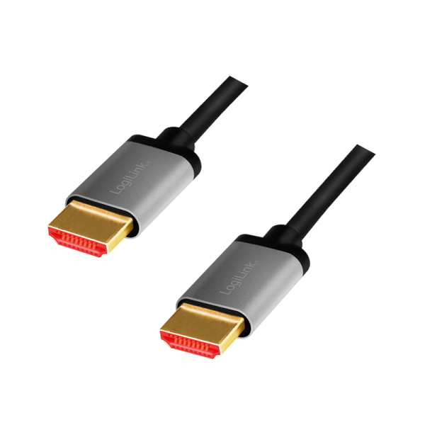 HDMI-Kabel, A/M zu A/M, 8K/60 Hz, Alu, schwarz/grau, 2 m
