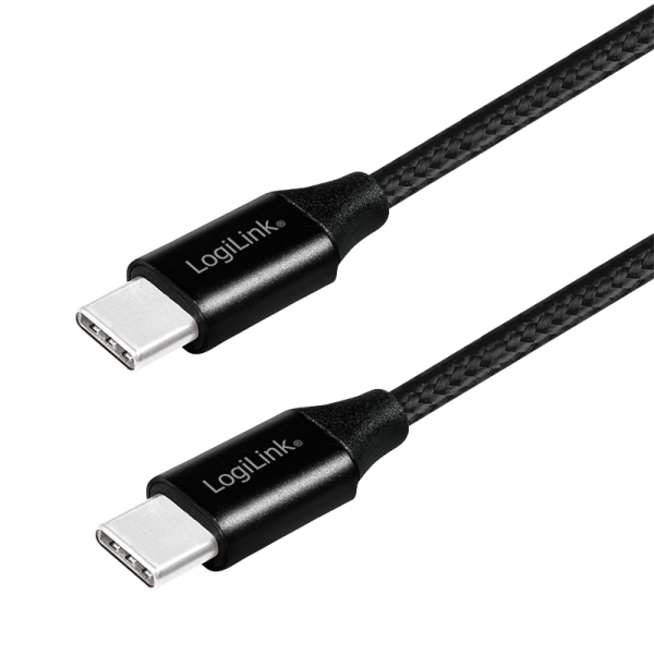 USB 2.0 Kabel, USB-C zu USB-C, schwarz, 0,3m