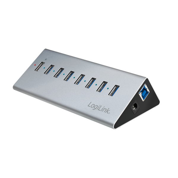 USB 3.0 Hub, 7+1 port, aluminum, incl. power supply