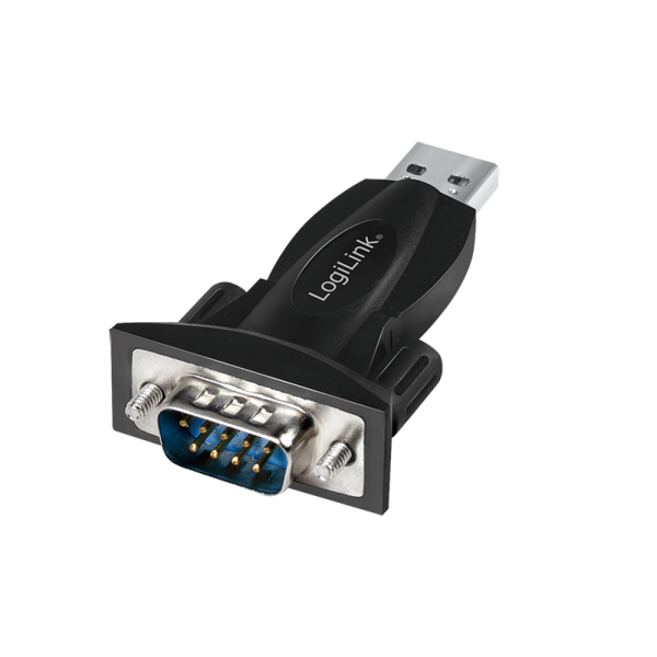 USB 2.0-Adapter, USB-A/M zu DB9 (RS232)/M, schwarz/grau