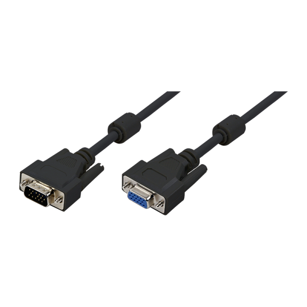 Kabel VGA Verlängerung 1x Stecker 1x Buchse, schwarz, 10m