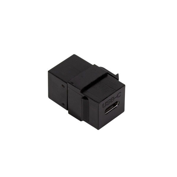 USB 3.1 Gen2 Type-C keystone coupler, C/F to USB-C/F, black