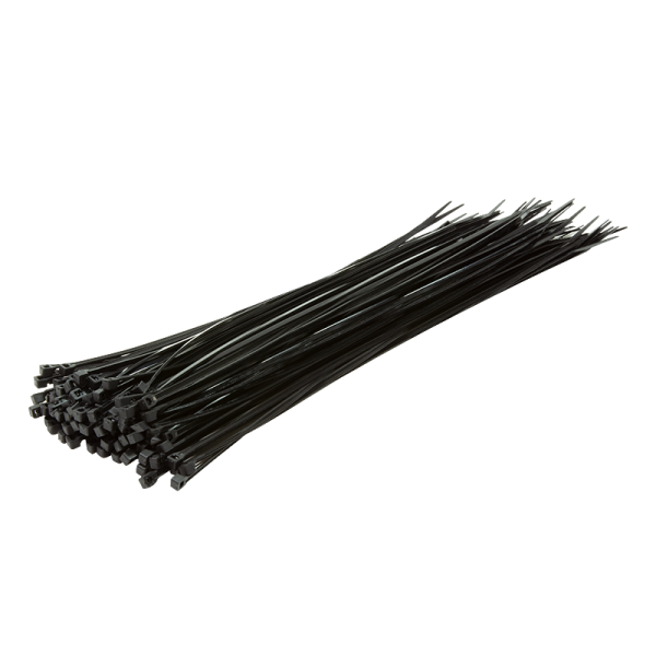 Kabelbinder 100 Stk., Länge: 400 mm, Stärke: 4,4 mm, schwarz