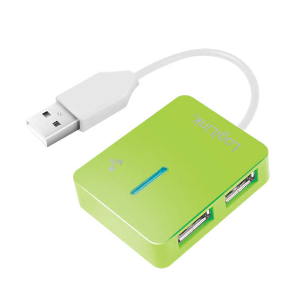 USB 2.0 Hub, 4-port, "Smile", green