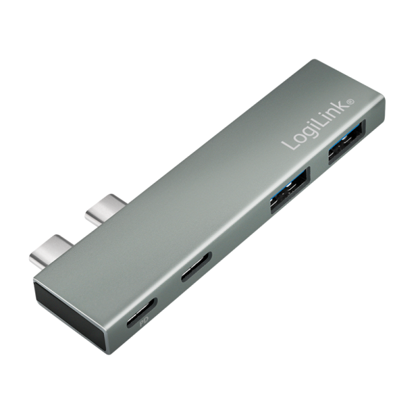 USB 3.2 Gen2x2 Hub, 4-port, PD, for MacBook and iPad, silver