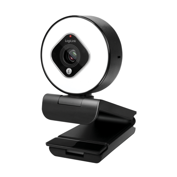 Full-HD-USB-Webcam, 76°, Dual-Mikrofon, Autofokus, Ringlicht, Stativ