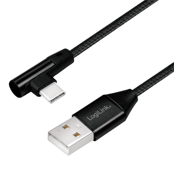 USB 2.0 Kabel USB-A Stecker zu USB-C (90° gewinkelt) Stecker
