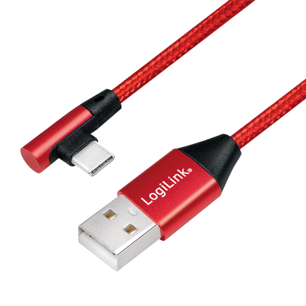 USB 2.0 Kabel USB-A zu USB-C (90° gewinkelt) , 1,0m