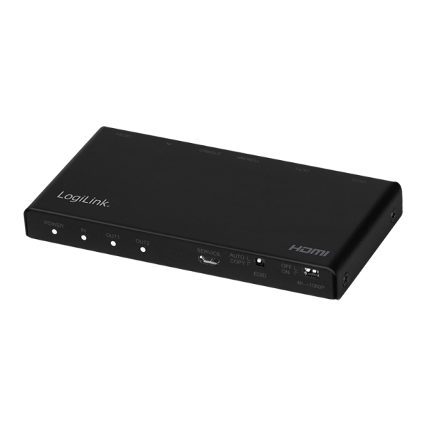 HDMI-Splitter, 1x2-Port, 4K/60 Hz, Downscaler, Audio-Extrakt