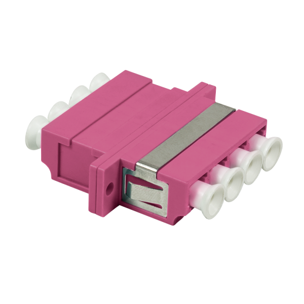 Fibre Adapter LC Quad with flange, violet
