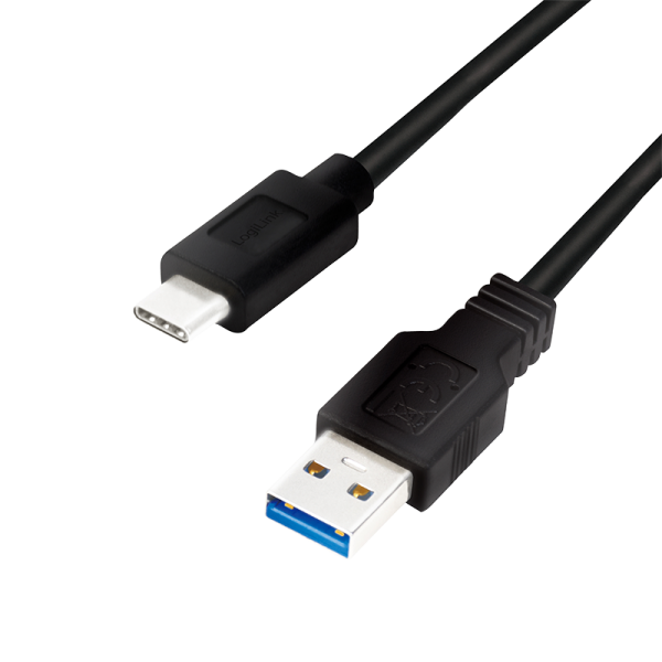 USB 3.2 Gen1x1 Kabel, USB-A Stecker auf USB-C Stecker, 0,15m