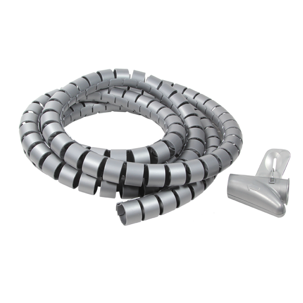 Cable sleeve (Spiral) + Tool, OD: 25 mm, grey, 2.5 m