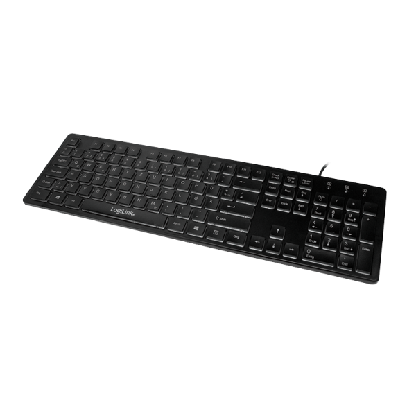 Beleuchtete Tastatur, USB 1.1, LED Regenbogen-Hintergrundbeleuchtung, schwarz