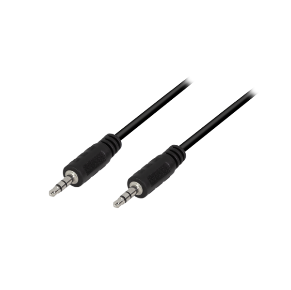 Audio cable, 3.5 mm 3-pin/M to 3.5 mm 3-pin/M, black, 5 m