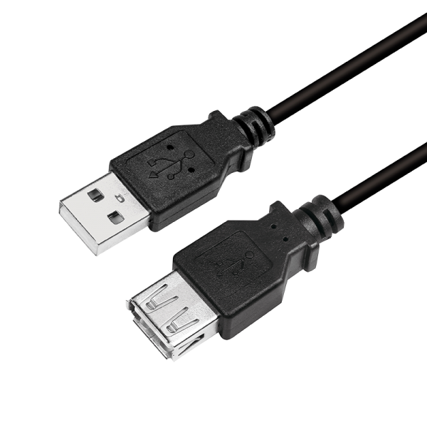 Kabel USB 2.0 Verlängerung A Stecker -> A Buchse, schwarz 3m