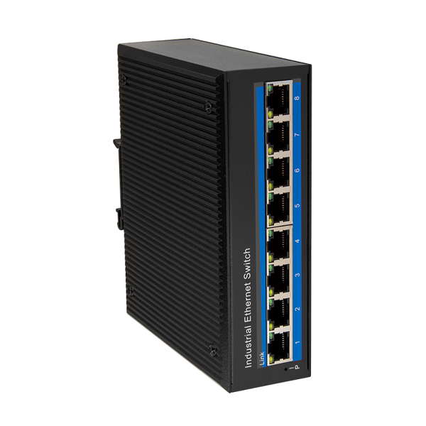 Industrial Gigabit Ethernet Switch, 8-Port 10/100/1000 Mbps