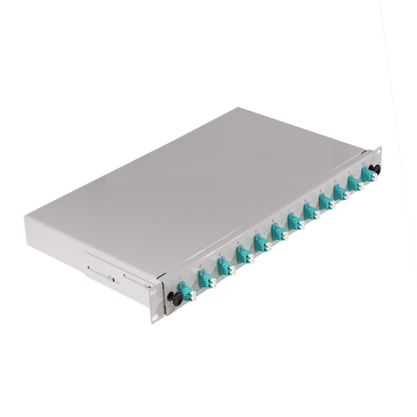 Fiber Optic Patch Panel LC-DX 12 Port, OM3, 1U, GREY