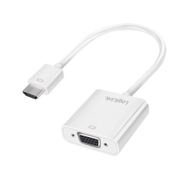 HDMI cable adapter, A/M to VGA/F+3.5mm/F+USB/F, 1080p, white, 0.15 m