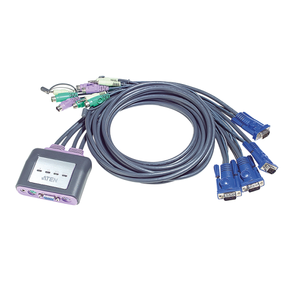 Kabel-KVM-Switch 4-Port PS/2 VGA KVM mit Audio