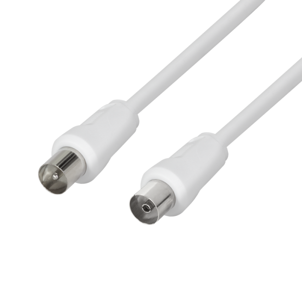 TV coaxial cable, IEC /M to IEC /F, CCS, >85 dB, white, 1.5 m