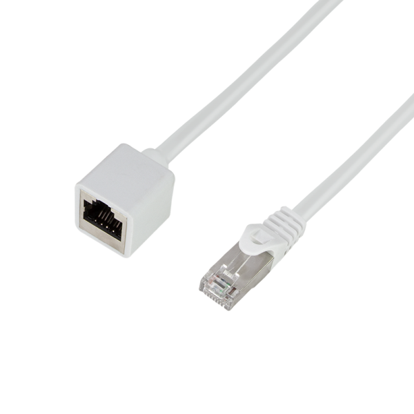 Cat.6A premium patch cable extension, white, 2 m