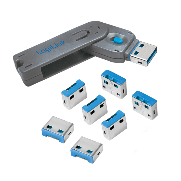 USB-A-Port Schloss (1x Schlüssel und 8x Schlösser)