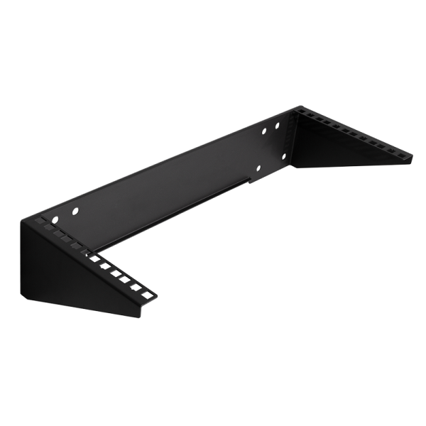19" Vertical wall mount bracket / Under desk mount, 4U, black