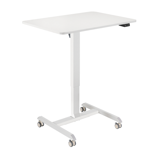 Sit-stand workstation, single-motor, w/casters, white