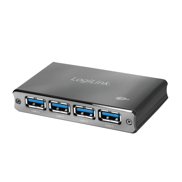USB 3.0 Hub, 4-port, aluminum, incl. power supply