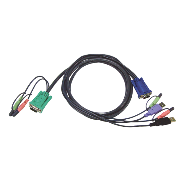 USB-2.0-KVM-Kabel mit 3-in-1-SPHD und Audio, 3m