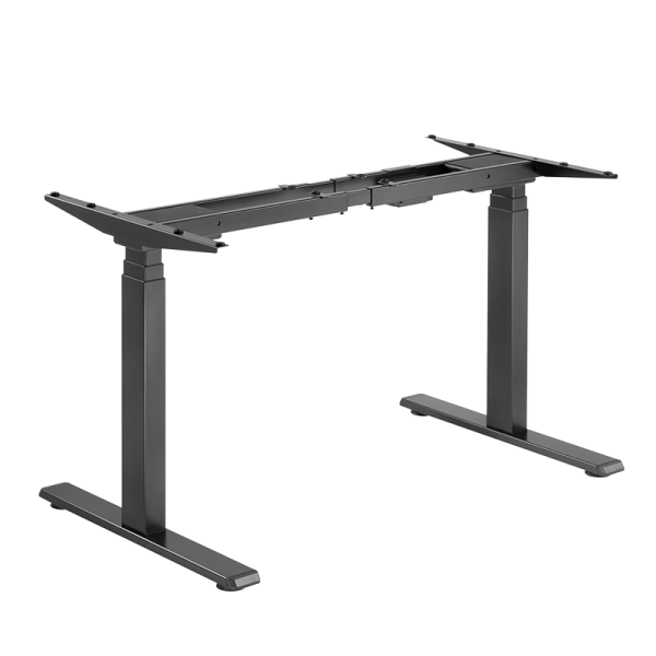 Sit-stand desk frame, dual motor, easy-use controller, black