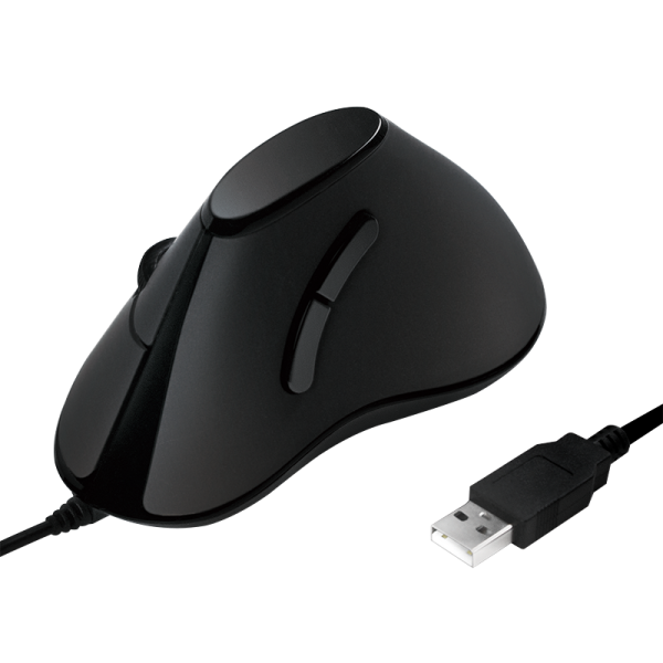 Ergonomische USB-Maus, vertikal, 1000 dpi, schwarz