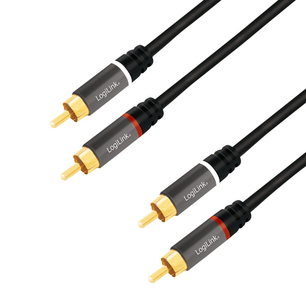 Stereo Cinch Audio Kabel, 2 x 2 Cinch Stecker, 10m