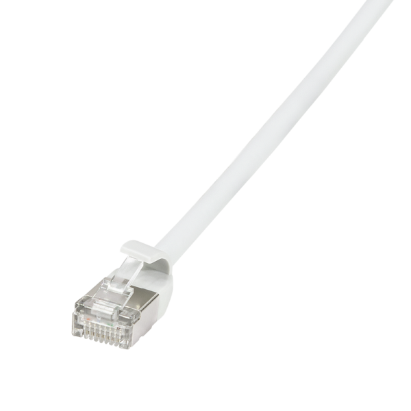 Patch cable Cat.6A TPE SlimLine white 1,0m