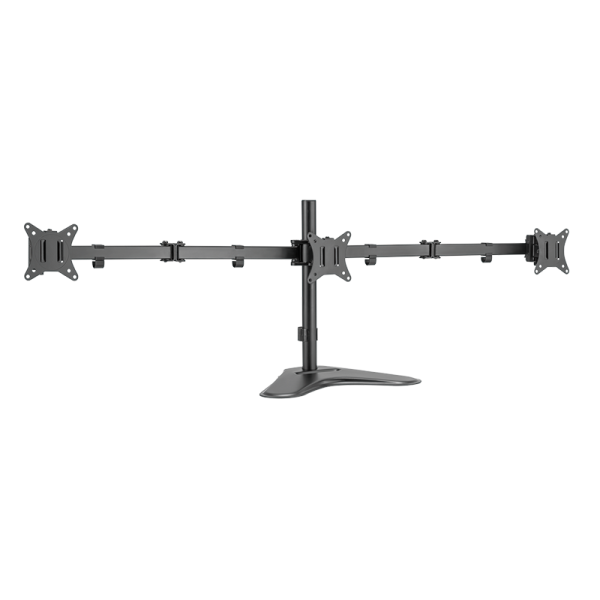 Triple Monitor stand, 17"-27", steel, arm length: each 658mm