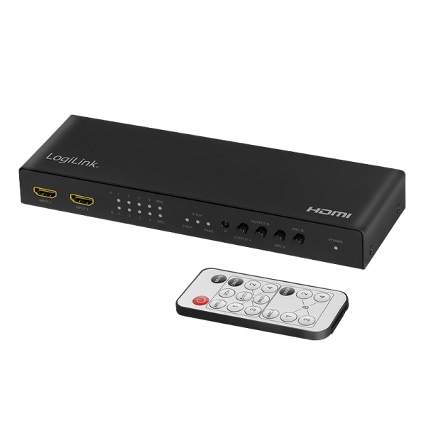 HDMI-Matrix-Switch, 4x2-Port, 4K/60 Hz, Scaler