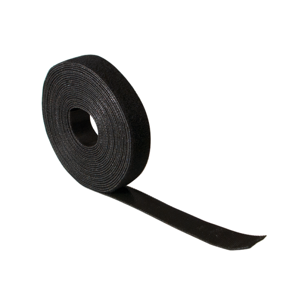 Kabelbinder aus Klettband, 10m, schwarz