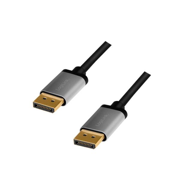 DisplayPort cable, DP/M to DP/M, 4K/60 Hz, alu, black/grey, 5 m