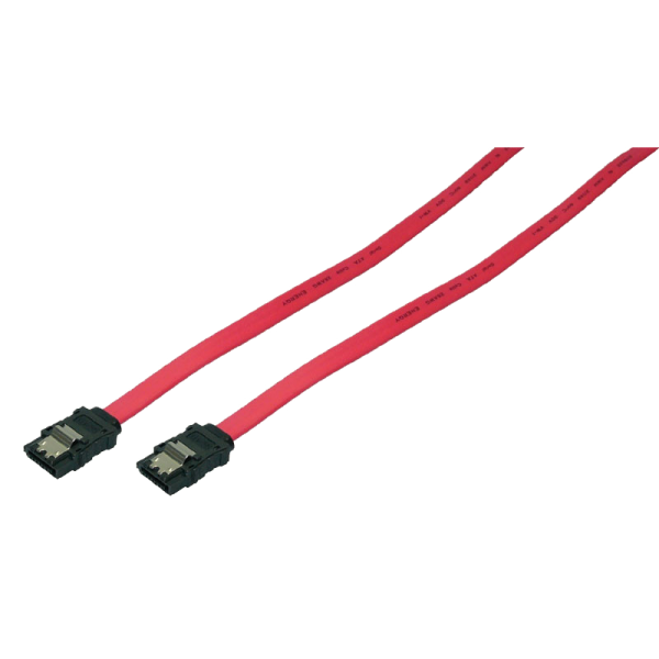Kabel SATA intern mit Sicherungslasche, rot, 0,5m