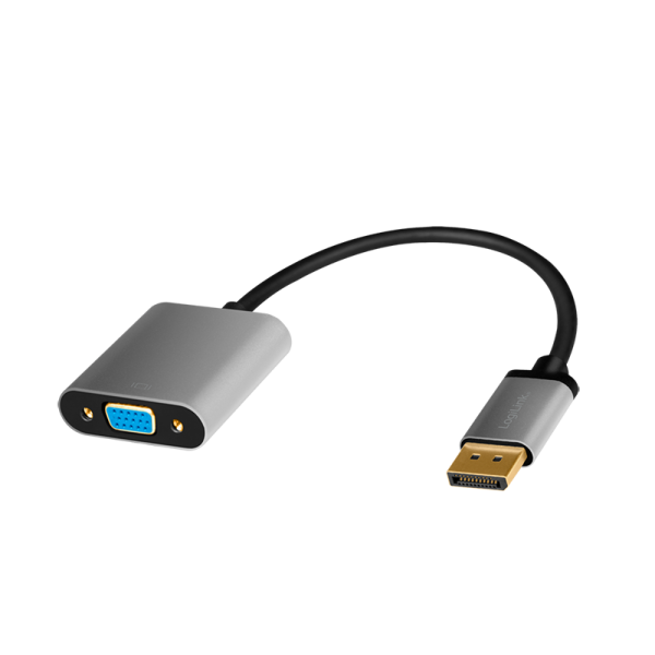 DisplayPort-Adapter,DP/M zu VGA/F,1080p/60Hz,Alu,schwarz/grau, 0,15 m