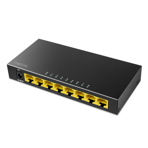 Desktop Gigabit Ethernet Switch 8-port, metal case, black