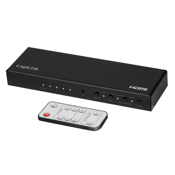 HDMI-Switch, 4x1-Port, 4K/60 Hz, Audio-Extrakt