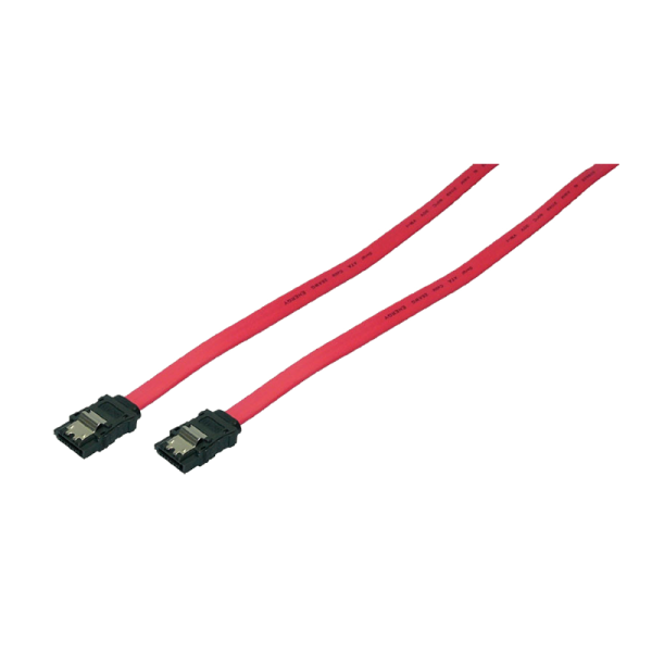 Kabel SATA intern mit Sicherungslasche, rot, 0,75m